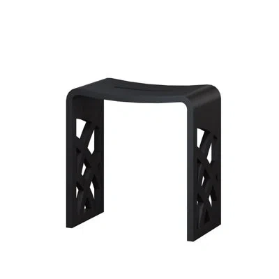 Casainc Riverside Freestanding Solid Surface Bathroom Shower Stool In Matte Black