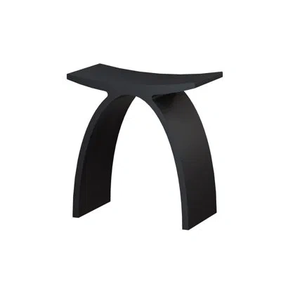 Casainc Riverside Freestanding Solid Surface Bathroom Shower Stool Shower Bench Shower Chair In Matte Black