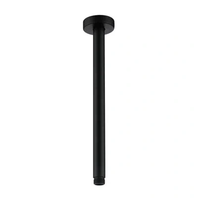 Casainc Round Shower Arm With Flange Cover In Matte Black
