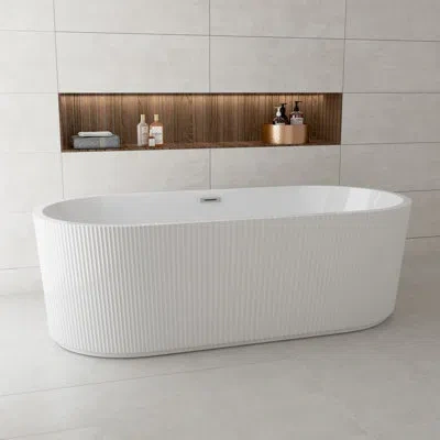 Casainc Sedona  Freestanding Soaking Acrylic Bathtub In White