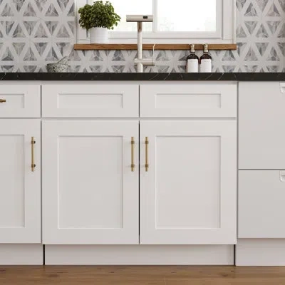 Casainc Shaker Kitchen Sink Base Cabinet W36" X H34.5" X D24" In Painted;shaker Blanc;white Shaker
