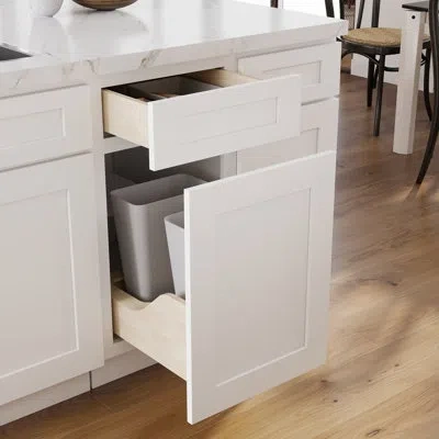 Casainc Shaker Kitchen Waste Basket Base Cabinet W18" X H34.5" X D24" In Painted;dove Grey;gris Colombe