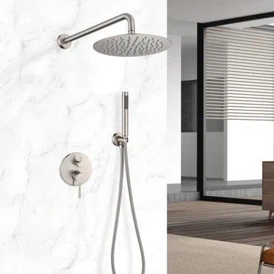 Casainc Shower Complete System With Rough-in Valve In Brushed Nickel