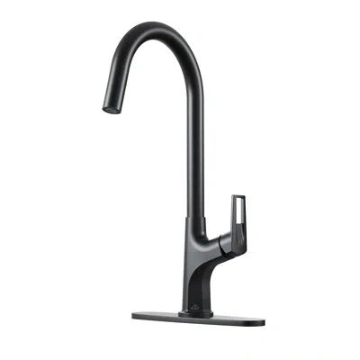 Casainc Single-handle Pull-down Kitchen Faucet Single Hole Faucet With Deck Plate In Matte Black