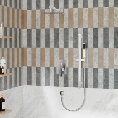 Casainc Slidea Complete Rainfall Shower System With Rough In-valve And Slide Bar In Chrome