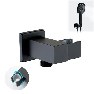Casainc Square Brass Shower Outlet With Decorative Cover In Matte Black