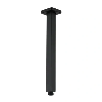 Casainc Square Shower Arm With Flange Cover In Matte Black