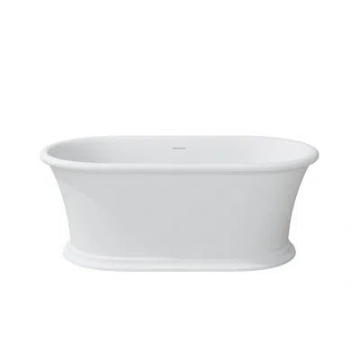 Casainc Tangent  Freestanding Soaking Solid Surface Resin Stone Bathtub In Matte White