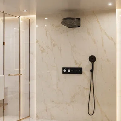 Casainc Thermostatic Complete Rainfall Shower System With Rough In-valve In Matte Black