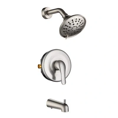 Casainc Tub And Shower Faucet With Rough-in Valve In Brushed Nickel