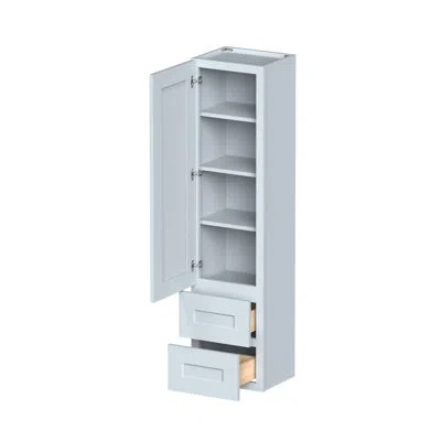 Casainc W15"x D12"x H60" Kitchen Counter Linen Cabinet In Painted;dove Grey;gris Colombe