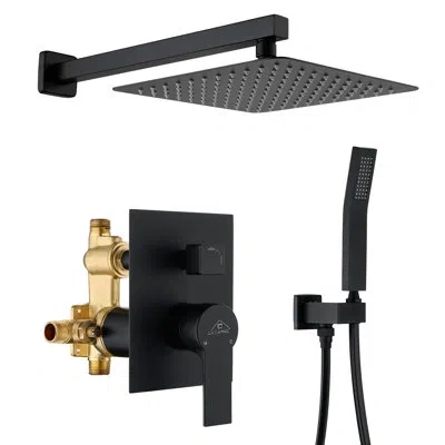 Casainc Wall Mounted Pressure Balanced Complete Shower System With Rough-in Valve Body And Trim