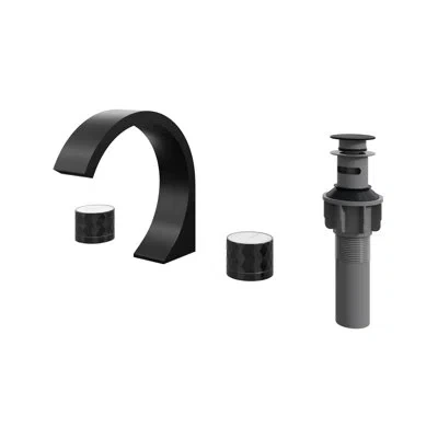 Casainc Widespread Double Handle Bathroom Sink Faucet With Drain In Matte Black