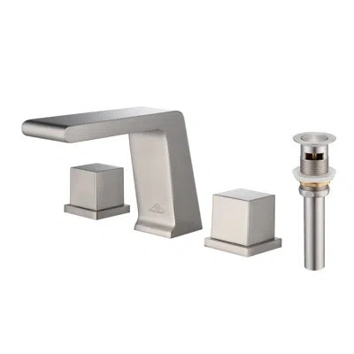 Casainc Widespread Faucet 2-handle Bathroom Faucet With 3 Holes And Pop Drain In Brushed Nickel