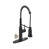 Casainc Willow 1.8 Flow Pull Down Sprayer Kitchen Faucet With Infrared Sensor Induction Function And Deck Pl In Matte Black