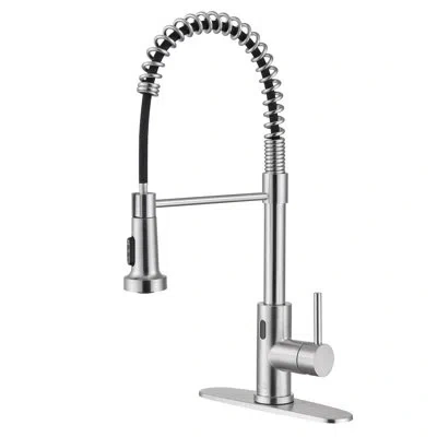 Casainc Willow 1.8 Gpm Pull Down Touchless Sensor Single Handle Kitchen Faucet With Accessories In Matte Black