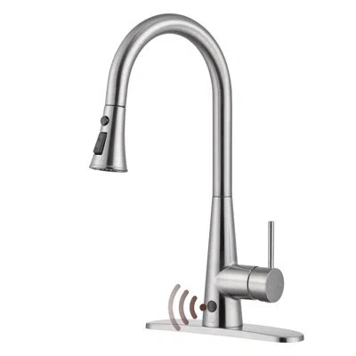 Casainc Willow 1.8 Gpm Single Handle Pull Down Sprayer Kitchen Faucet With Touchless Sensor In Matte Black