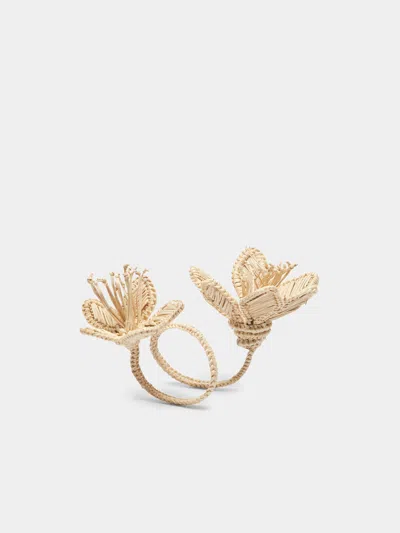 Casalatina Florencia Handwoven Werregue Palm Napkin Rings (set Of 4)