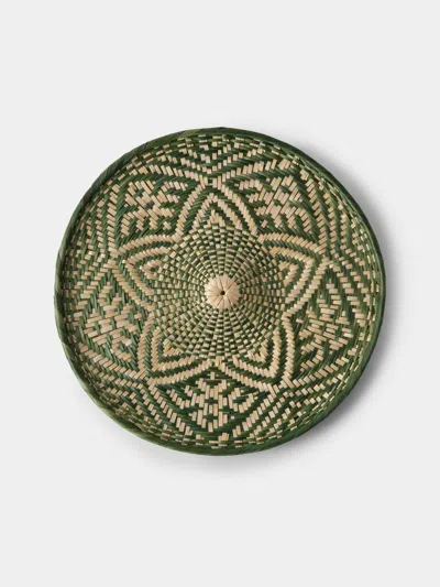 Casalatina Liliana Handwoven Tetera Palm Charger Plates (set Of 4) In Green