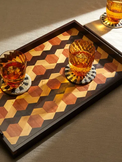 Casalatina Marquetry Wood Tray (18in/46cm)