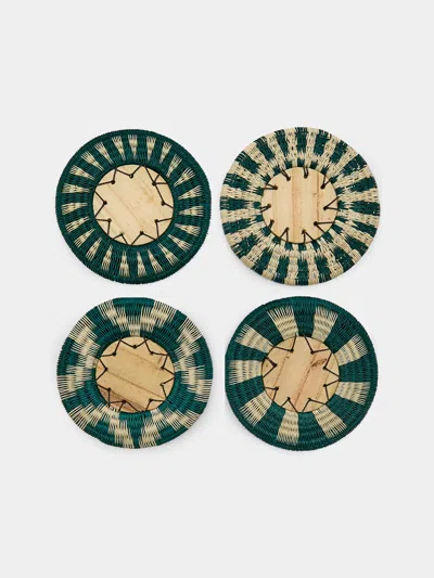 Casalatina Pacifico Handwoven Werregue Palm Coasters (set Of 4)