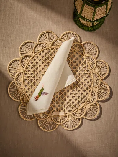 Casalatina Set Of 4 Margarita Handwoven Iraca Palm Placemats In Neutral