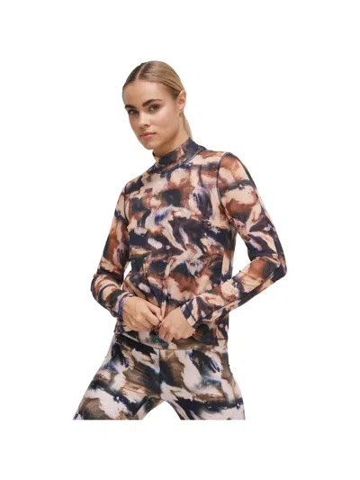 Casall Abstract-print High-neck T-shirt In Multi