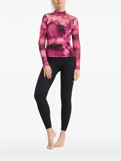 Casall Abstract-print Long Sleeve Top In Purple