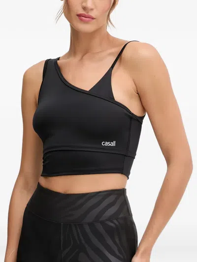Casall Asymmetric Crop Top In Black