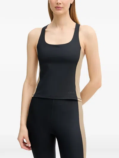 Casall Colour-block Racerback Top In Black