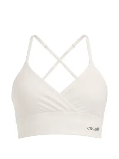 Casall Crossover-front V-neck Sports Bra In White