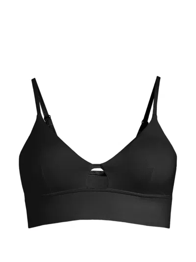 Casall Cut-out V-neck Bikini Top In Black