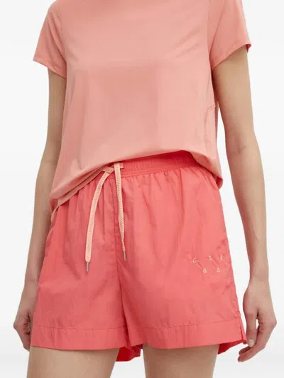 Casall Drawstring Logo-print Shorts In Red