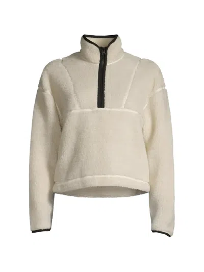 Casall Fleece Quarter-zip Sweater In Neutrals