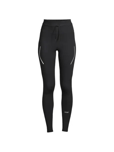 Casall Laser-cut Drawstring Leggings In Blue