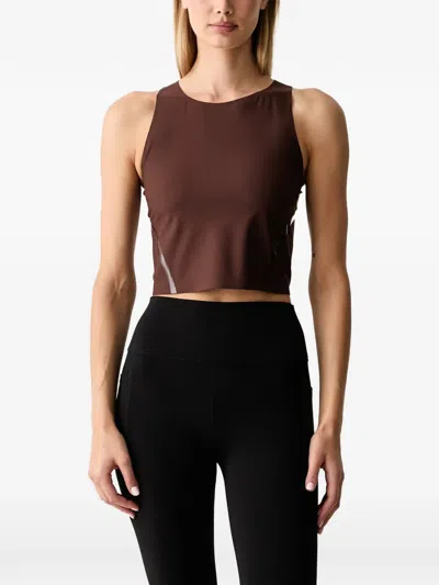 Casall Logo-print Cropped Top In Brown