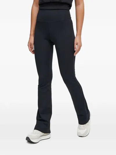Casall Logo-print Flared Trousers In Blue