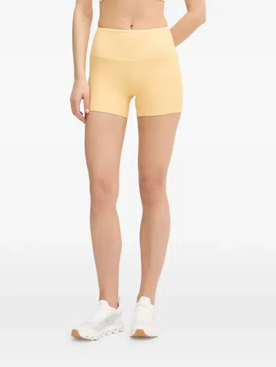 Casall Logo-print High-waisted Shorts In Neutral