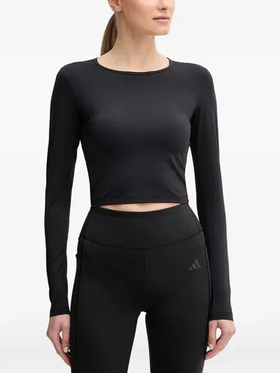 Casall Long-sleeve Cropped Top In Black