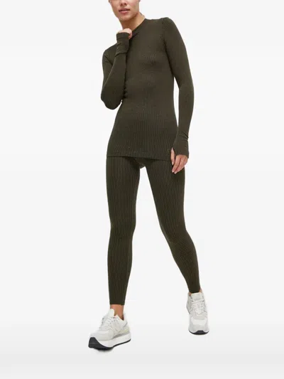 Casall Ribbed-knit Thumb-slot Top In Multi