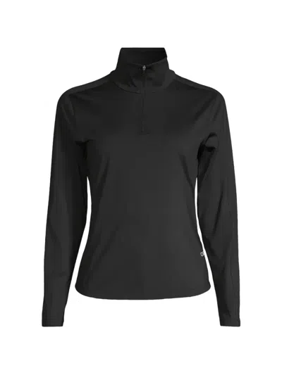 Casall Serene Half-zip Top In Black