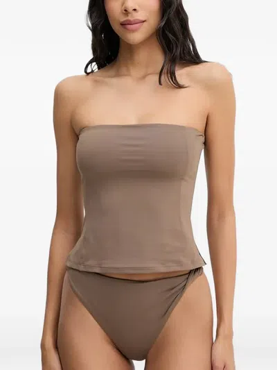 Casall Strapless Tankini Top In Gray