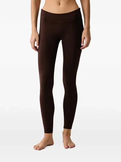 Casall Sublime Logo-embroidered Leggings In Brown
