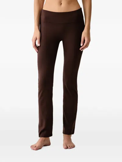 Casall Sublime Logo-embroidered Leggings In Brown