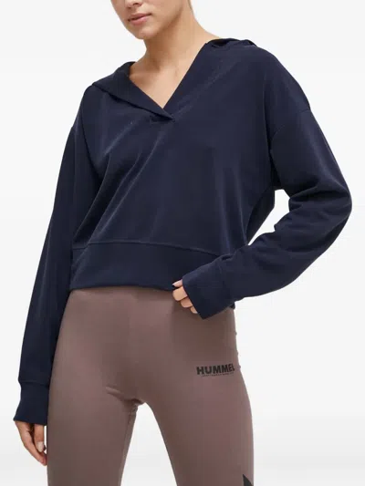 Casall V-neck Hoodie In Blue