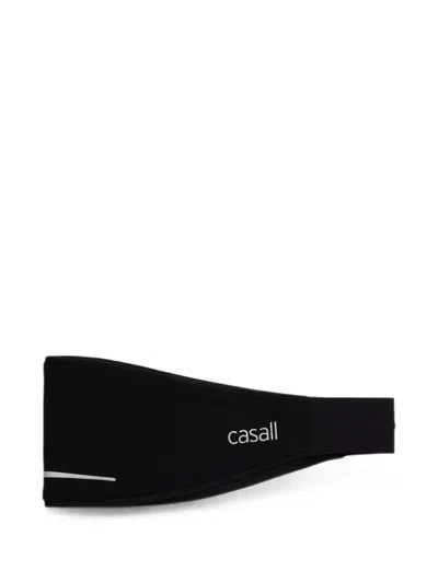 Casall Windtherm Logo-print Reflective-detail Headband In Black