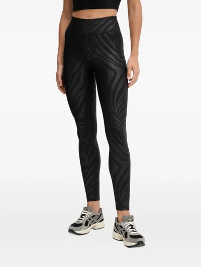 Casall Zebra-print Leggings In Black