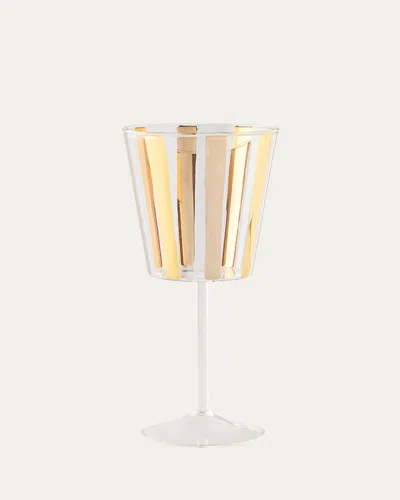 Casarialto Circus Stripes Wine Glass, 7.9 Oz. In Gold
