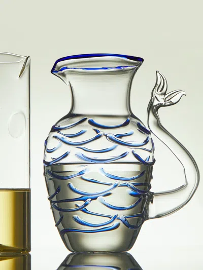 Casarialto Fishtail Hand-blown Murano Glass Water Jug  Abask Luxury Gift