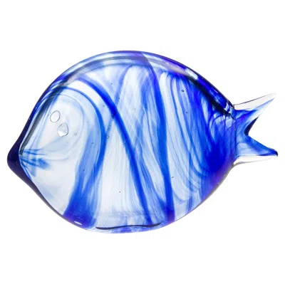 Pre-owned Casarialto Large Blue Murano Glass Stylized Fish